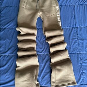 Men's Tan Stacked Joggers